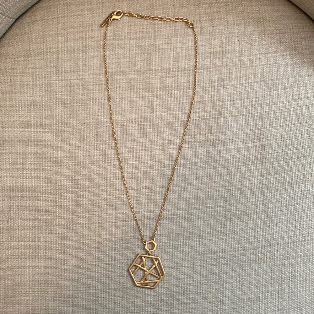 Tahari Gold Hexagon Necklace